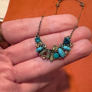 Chloe + Isabel Turquoise and Teal Crystal Bib Necklace